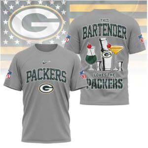 Green Bay Football Bartender Cocktail Shaker Shirt