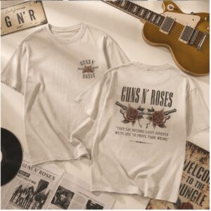 Guns N Roses Vintage Rose Gun Rock Band Music Shirt