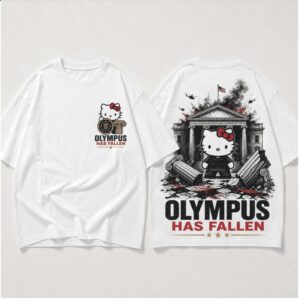 Hello Kitty Olympus Has Fallen Action Movie Parody Shirt