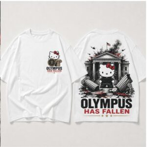 Hello Kitty Olympus Has Fallen Action Movie Parody Shirt