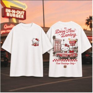 Hello Kitty Retro Burger Drive Thru Darling Cute Cravings Shirt