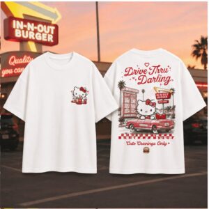 Hello Kitty Retro Burger Drive Thru Darling Cute Cravings Shirt