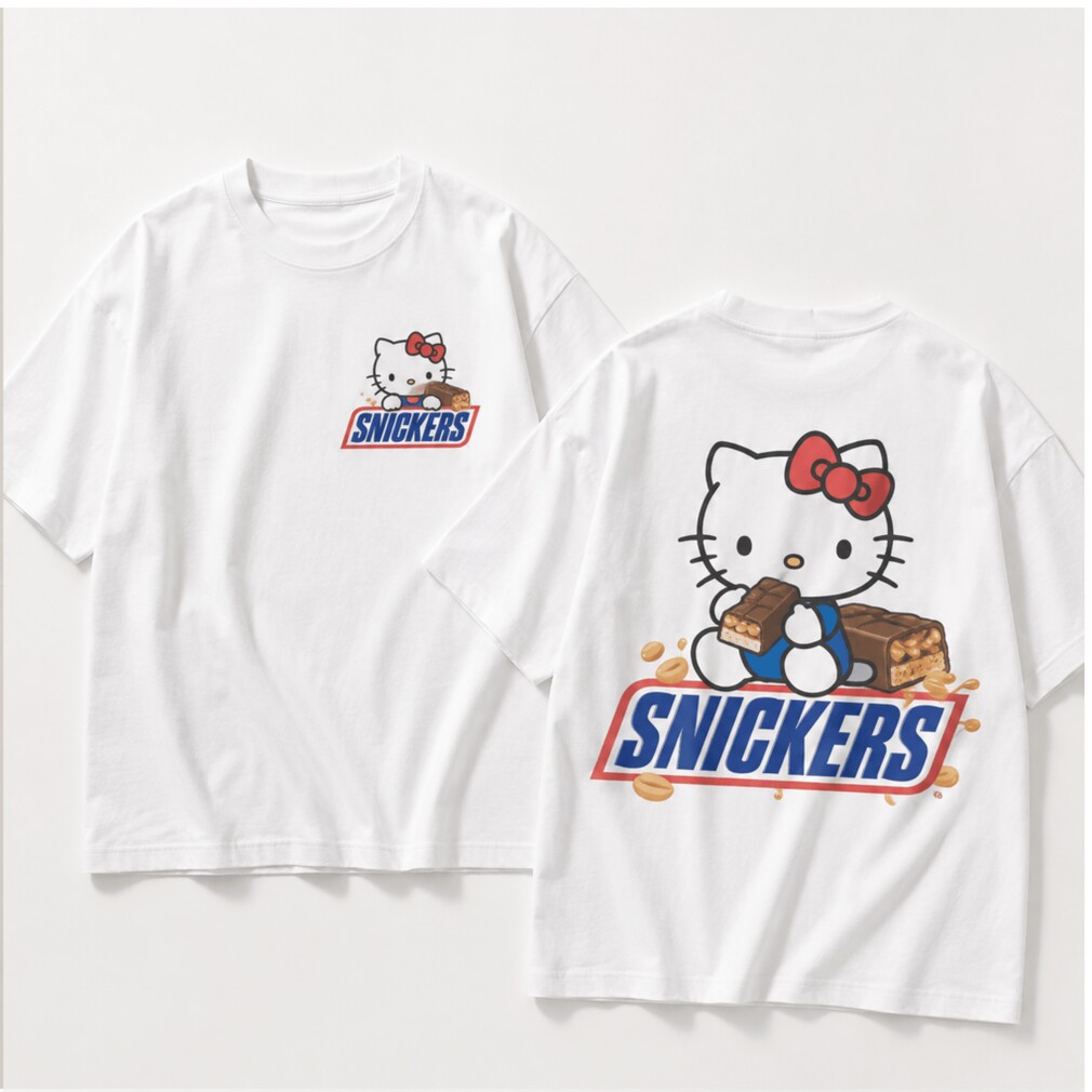 Hello Kitty Snickers Chocolate Bar Sweet Candy Graphic Shirt Hello Kitty Snickers Chocolate Bar Sweet Candy Graphic Shirt