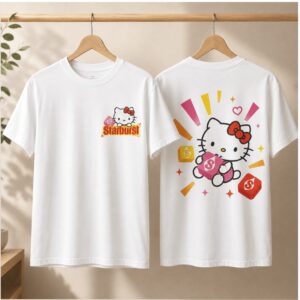 Hello Kitty Starburst Pink Candy Sweet Chewy Graphic Shirt