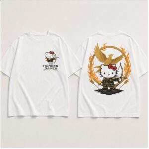 Hello Kitty The Hunger Games Mockingjay Archery Parody Shirt