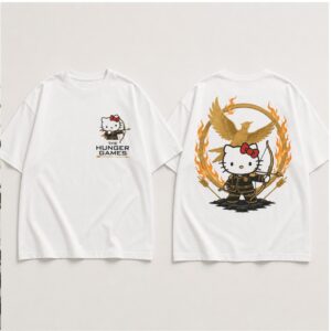 Hello Kitty The Hunger Games Mockingjay Archery Parody Shirt