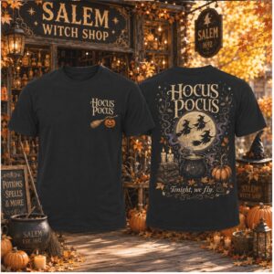Hocus Pocus Salem Witches Full Moon Tonight We Fly Shirts