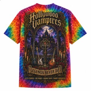 Hollywood Vampires Legends Never Die Gothic Tie Dye Shirt
