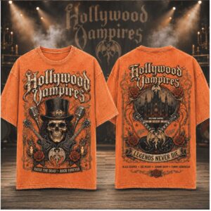 Hollywood Vampires Raise The Dead Skull Vintage Band Shirt