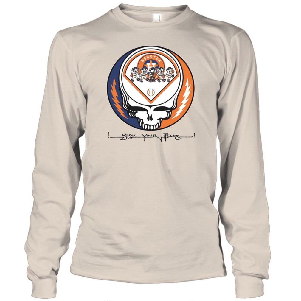 Houston Baseball Steal Your Base Lightning Skull Fan Shirt Houston Baseball Steal Your Base Lightning Skull Fan Shirt