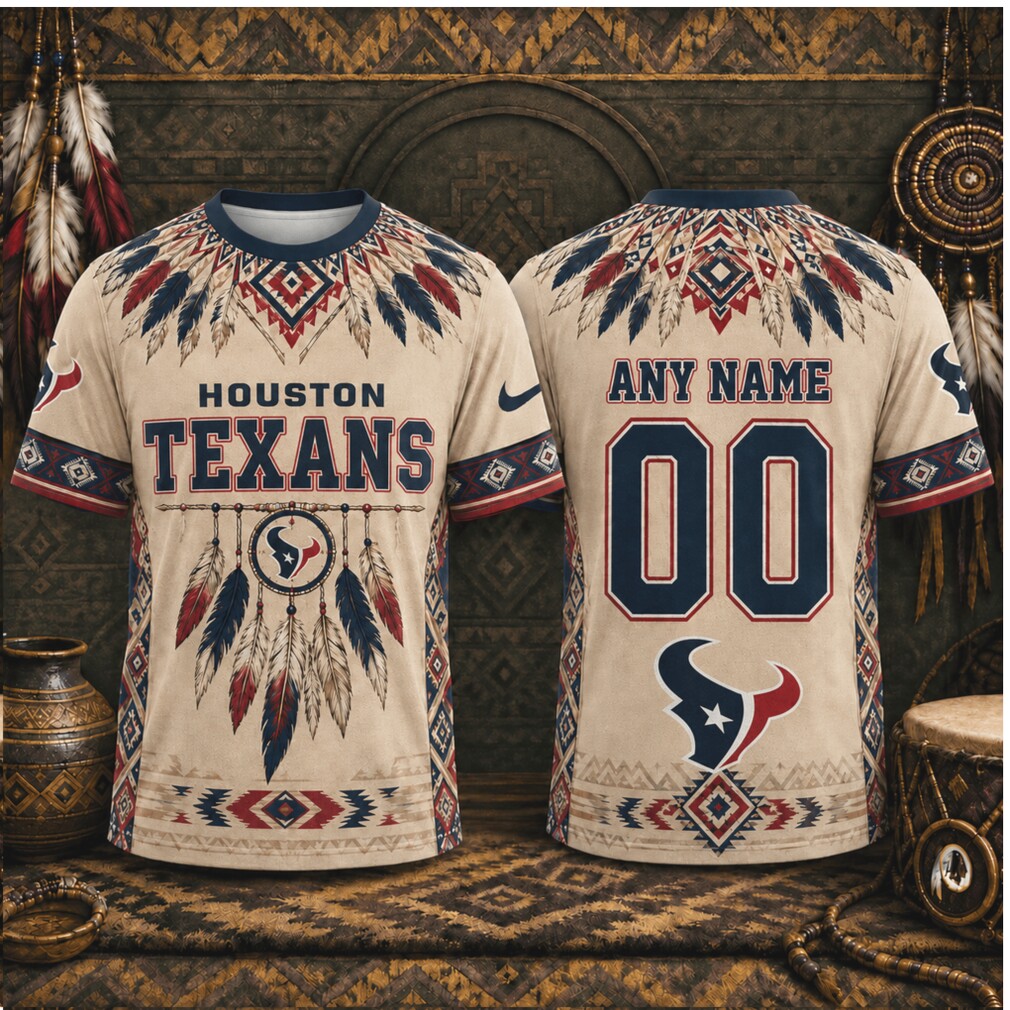 Houston Texans Native Dreamcatcher Feathers Tribal Pattern Shirt Houston Texans Native Dreamcatcher Feathers Tribal Pattern Shirt
