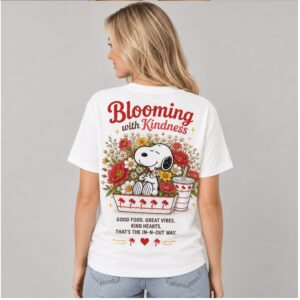 In N Out Burger Snoopy Floral Blooming Kindness Graphic Shirt