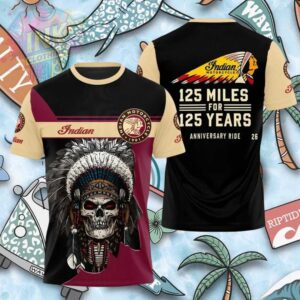 Indian Motorcycle Skull Chief 125 Years Anniversary Ride Shirt.jfif