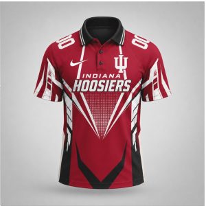 Indiana Hoosiers Crimson White Athletic Game Day Polo Shirt