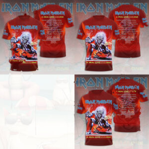 Iron Maiden A Real Live Dead One Mascot Fire Shirt