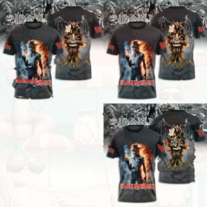 Iron Maiden Eddie Character Fire Flame Band Shirt