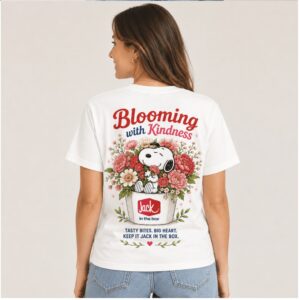 Jack In The Box Snoopy Floral Blooming Kindness Graphic Shirt