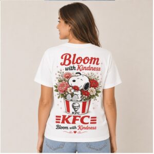 KFC Mascot Snoopy Floral Bloom With Kindness Graphic Shirt