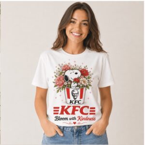 KFC Mascot Snoopy Floral Bloom With Kindness Graphic Shirt