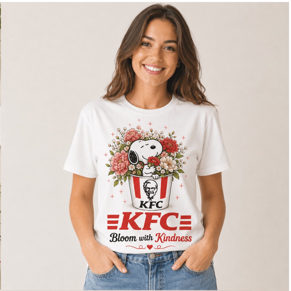 KFC Mascot Snoopy Floral Bloom With Kindness Graphic Shirt KFC Mascot Snoopy Floral Bloom With Kindness Graphic Shirt