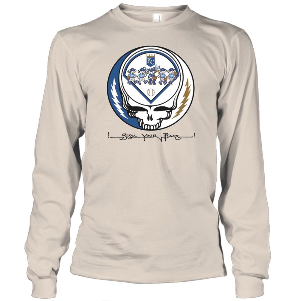 Kansas City Baseball Crown Skeleton Steal Your Base Graphic Shirt Kansas City Baseball Crown Skeleton Steal Your Base Graphic Shirt