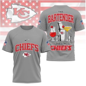 Kansas City Football Bartender Cocktail Shaker Shirt