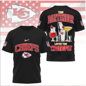 Kansas City Football Bartender Cocktail Shaker Shirt
