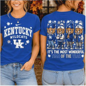 Kentucky Wildcats Mascot Most Wonderful Time Football Shirt