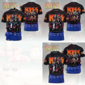 Kiss Rock Band Destroyer Signatures Lightning Graphic Shirt