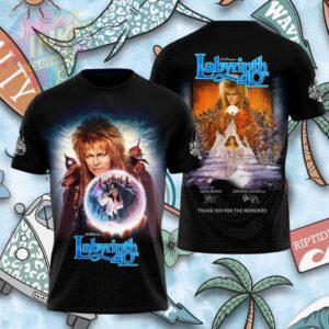 Labyrinth 40th Anniversary David Bowie Crystal Ball Retro Shirt.jfif