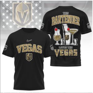 Las Vegas Hockey Fan Bartender Cocktail Shaker Shirt