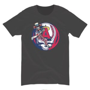 Los Angeles Baseball Skeleton Uncle Sam Angel Letter Shirt