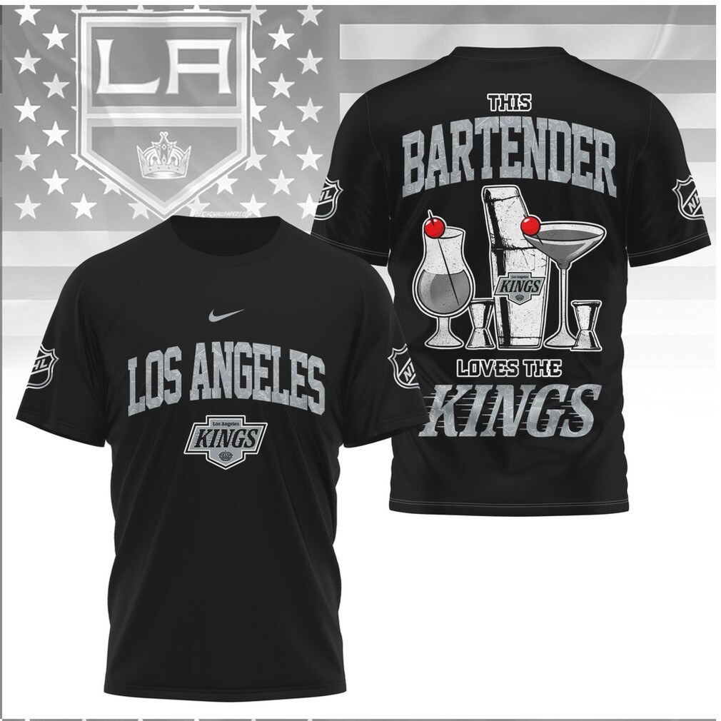 Los Angeles Hockey Fan Bartender Cocktail Shaker Shirt Los Angeles Hockey Fan Bartender Cocktail Shaker Shirt