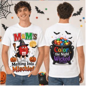 MMs Melting Into Mischief Color The Night Wicked Halloween Shirt