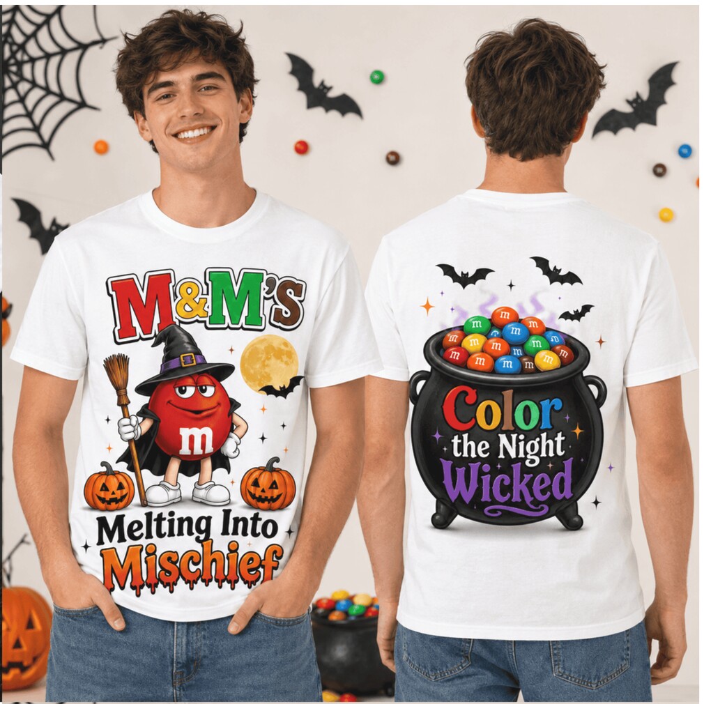 MMs Melting Into Mischief Color The Night Wicked Halloween Shirt MMs Melting Into Mischief Color The Night Wicked Halloween Shirt