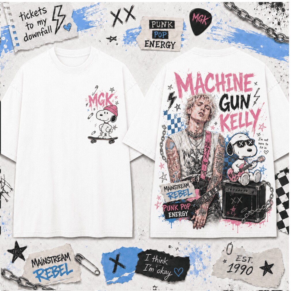 Machine Gun Kelly MGK Snoopy Mainstream Rebel Punk Shirt Machine Gun Kelly MGK Snoopy Mainstream Rebel Punk Shirt