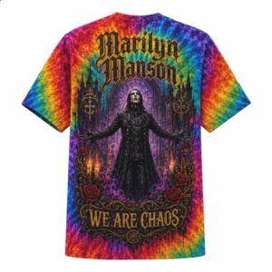 Marilyn Manson Gothic Rosary Cathedral Tie Dye Shirt