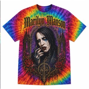 Marilyn Manson Gothic Rosary Cathedral Tie Dye Shirt