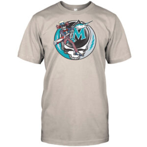 Miami Baseball Skeleton Uncle Sam Marlin Mascot Shirt