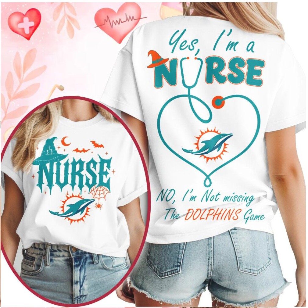 Miami Dolphins Nurse Stethoscope Halloween Game Day Shirt Miami Dolphins Nurse Stethoscope Halloween Game Day Shirt