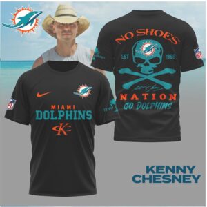 Miami Dolphins Skull Crossbones No Shoes Nation Shirt