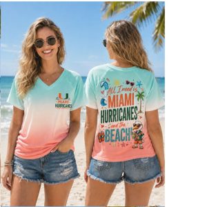 Miami Hurricanes Sebastian Mascot Tropical Beach Shirt