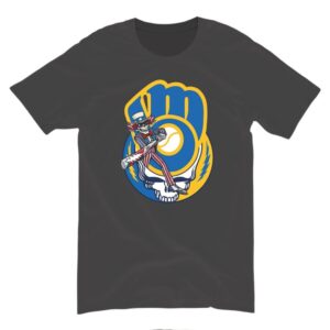 Milwaukee Baseball Skeleton Uncle Sam American Flag Shirt