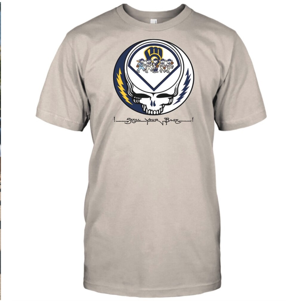 Milwaukee Baseball Skull Mascot Steal Your Base Graphic Shirt Milwaukee Baseball Skull Mascot Steal Your Base Graphic Shirt