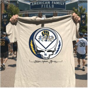 Milwaukee Brewers Skeleton Steal Your Base Vintage Graphic Shirt