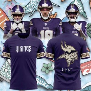 Minnesota Vikings Football Nordic Pattern Fan Athletic Purple Shirt.jfif