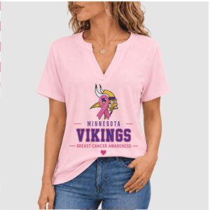 Minnesota Vikings Pink Ribbon Faith Over Fear Breast Cancer Shirt