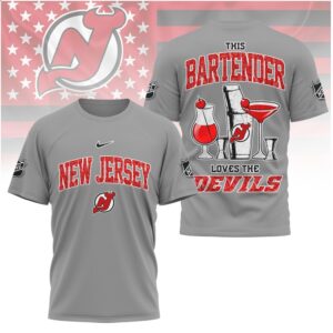 New Jersey Hockey Fan Bartender Cocktail Shaker Shirt