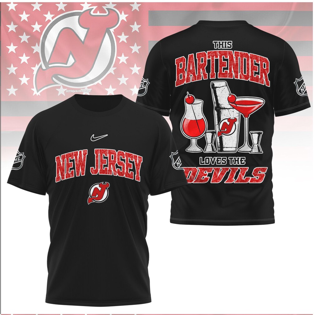 New Jersey Hockey Fan Bartender Cocktail Shaker Shirt New Jersey Hockey Fan Bartender Cocktail Shaker Shirt