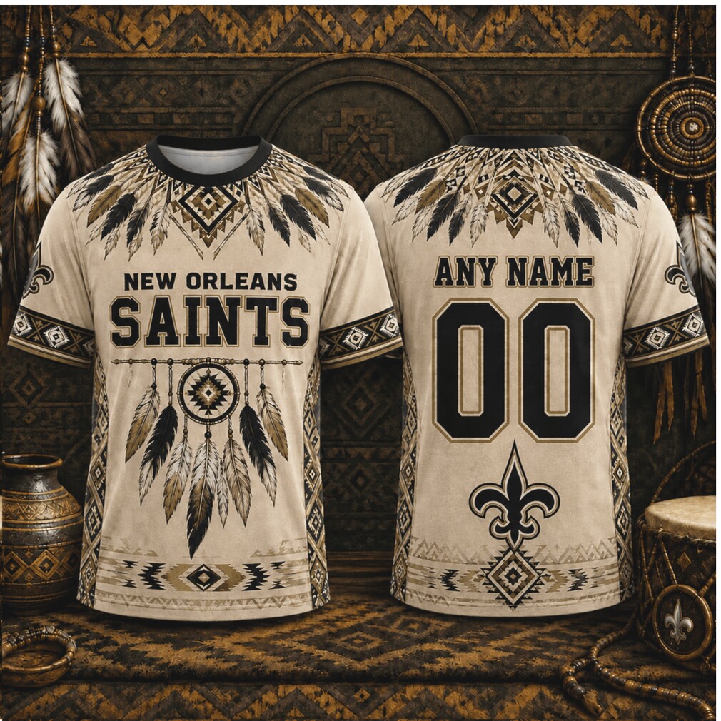 New Orleans Saints Dreamcatcher Feathers Tribal Pattern Shirt New Orleans Saints Dreamcatcher Feathers Tribal Pattern Shirt
